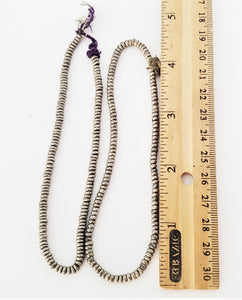 Antique Ethiopian 2 strand of silver Heishi Anklet 1930s ,collectible silver,Ethnic silver Beads ,Jewelry Supplies Beads