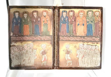 Load image into Gallery viewer, antique Ethiopian Coptic Christian Orthodox Leather cover Wood Painted Icon,African ,Art Décor,Home Décor, religious art
