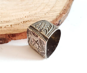 Talismanic Berber Silver Ring size 8.5 tribal jewelry,Moroccan jewelry Hand Crafted ,Silver,Ethnic Jewelry,Tribal Jewelry