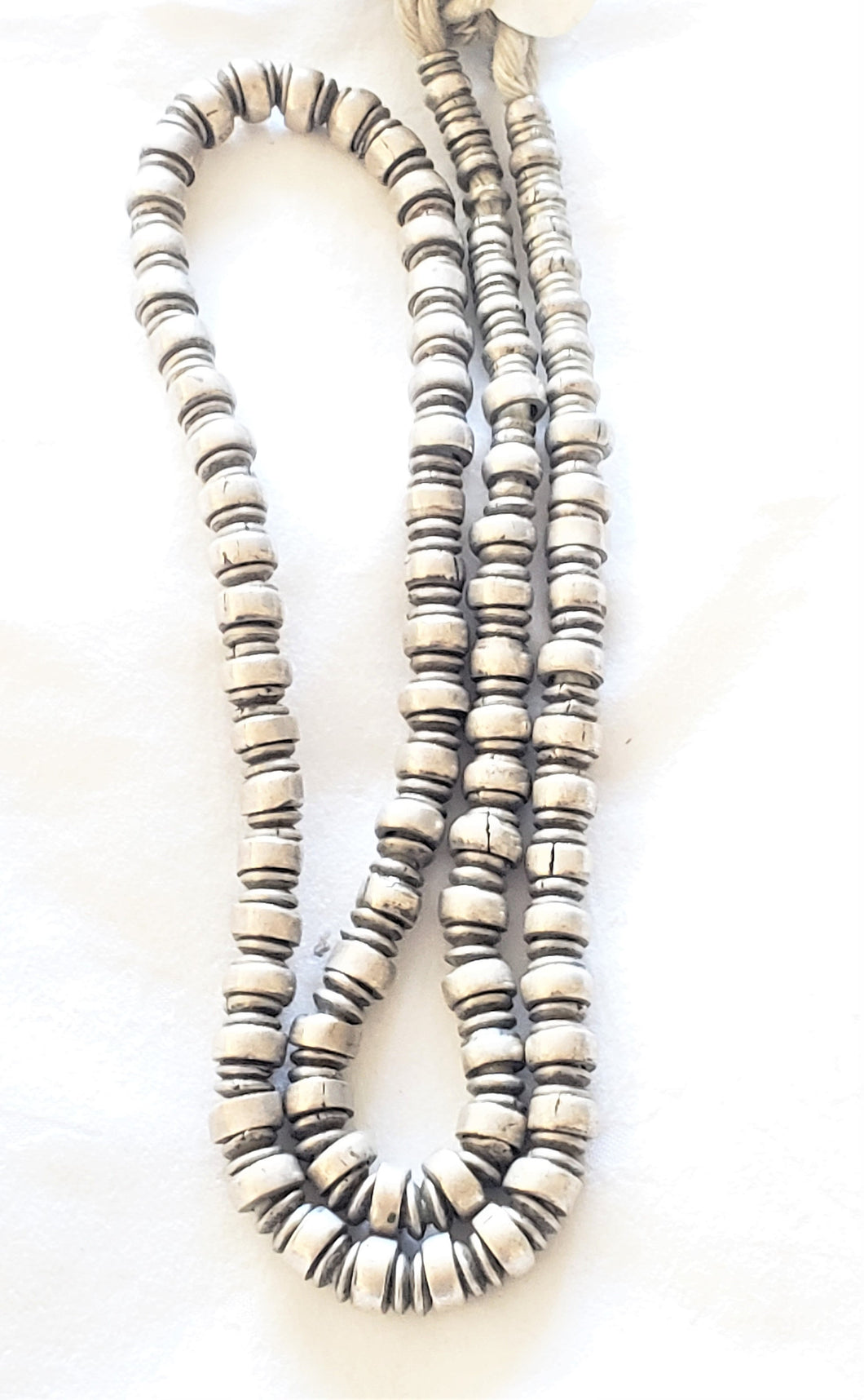 Antique Ethiopian silver Heishi Beads necklace,Hand Crafted Silver,Ethnic Jewelry,Tribal Jewelry,