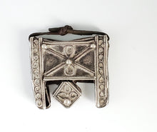 Load image into Gallery viewer, Tuareg Talisman Silver Kitab Gris Gris hand engraved amulet pendant ,Tuareg jewelry ,Sahara jewelry ,moroccan jewelry
