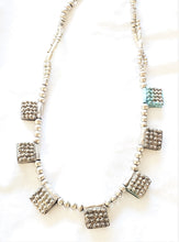 Load image into Gallery viewer, Antique Ethiopian silver amulet necklace with silver Beads,Hand Crafted, Ethiopian Telsum,african Silver, ethiopian jewelry
