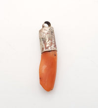 Load image into Gallery viewer, Antique Berber Silver Natural coral Pendant Southern Morocco Mediterranean,coral,Berber Coral,Ethnic Genuine coral,Coral jewelry

