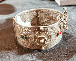 Antique Silver Moroccan Tiznit Berber filigree Bracelet, ethnic tribal, tribal bracelets,Moroccan jewelry,ethnic jewelry, filigree bracelets