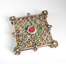 Load image into Gallery viewer, Antique Berber Silver enamel Pendant silver 925,moroccan Amulet ,Berber Jewelry, enamel Jewelry,Charm Pendant,
