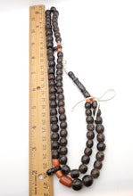 Load image into Gallery viewer, Antique Yemen natural Black Coral Islamic silver Beads, old Black Coral ,Coral necklace ,Islamic Beads ,vintage Coral, Yemen Coral
