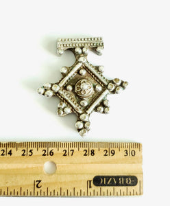 Moroccan Berber Old traditional silver cross pendant,Berber Talisman