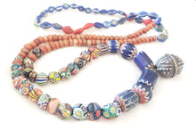 Load image into Gallery viewer, Antique Seven Layer Chevron Venetian Millefiori Kiffa Agate Strand Beads 1800&#39;s African Trade,venetian bead,Old Glass Beads
