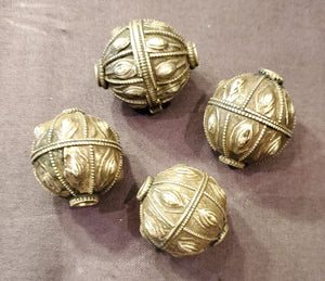 1 Old silver granulation hallmarked Globe beads from Yemen circa 1930s,Bedouin tribal Silver,Ethnic Jewelry