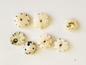 Old carved shell 1 Hair adornment/trade 13mm small beads Berber Mauritania ,Hand Crafted ,CONUS SHELL ,Ethnic Jewelry,Tribal Jewelry