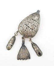 Load image into Gallery viewer, Rare antique Moroccan silver chased pendant, Berber Amulet,Berber Jewelry,African Jewelry,Charm Pendant,

