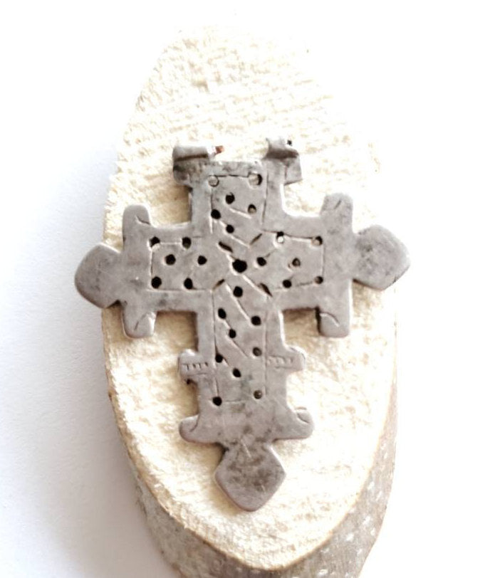 Ethiopian Christian silver cross pendant,Maria Theresa ,silver coin, Cross Pendant,Ethnic Tribal,Handmade Jewelry