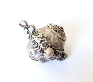 unique Old Berber Silver Bead from Morocco,Hand Crafted Silver,Ethnic Jewelry,Tribal Jewelry,