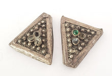 Load image into Gallery viewer, Beautiful vintage Pair of Silver Cones from Yemen circa 1910s,vintage Cones tribal jewelry,Jewish Silver, Yemen filigree, Badyhe Pendant,
