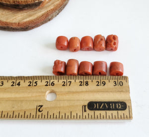 Antique Yemen natural Authentic Red Coral Small beads ,Old Coral ,Islamic Beads ,vintage Coral, Old Yemen Coral ,Red Coral