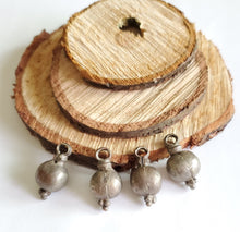 Load image into Gallery viewer, 4 Antique Ethiopian Tribal Silver Fertility Fetish beads ,Hand Crafted Silver,Ethnic Jewelry,Tribal Jewelry,Fertility beads
