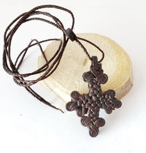 Load image into Gallery viewer, Hand Craft Ethiopian Leather Amulet Leather Cross Necklace,
