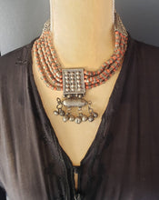 Load image into Gallery viewer, Antique Yemenite Silver Filigree Multi-strand Beads Necklace ethnic Jewelry circa 1910s
