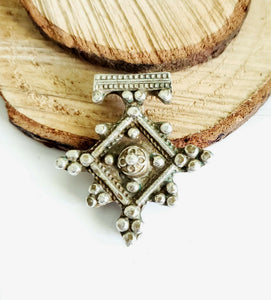 Moroccan Berber Old traditional silver cross pendant,Berber Talisman
