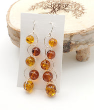 Load image into Gallery viewer, Baltic amber Earrings ,Dangle &amp; Drop Earrings, Natural Baltic amber, Polished amber, Genuine amber, Amber beads, Gemstone earrings
