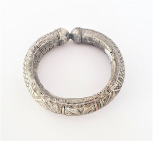 vintage Silver Bedouin single Upper Arm Bangle bracelet from Yemen ,Ethnic Tribal cuff, Antique ,Boho jewelry , Ethnic, East African