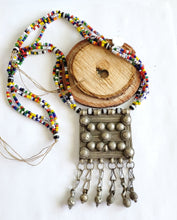 Load image into Gallery viewer, Handmade Tribal rare Ethiopian silver amulet and Glass Beads necklace,Hand Crafted, Ethiopian Telsum,african Silver, ethiopian jewelry
