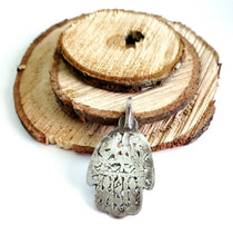 Load image into Gallery viewer, Moroccan Old silver Hand of Fatima Hamsa Pendant silver 925, Amulet,Berber Jewelry,African Jewelry,Moroccan Jewelry,Hand of Fatima Charm,
