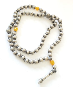Antique Ethiopian Strand Silver Prayer Beads 1930s ,collectible silver,Ethnic silver Beads ,Jewelry Supplies Beads