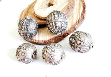 Load image into Gallery viewer, Old silver star burst granulation hallmarked Globe beads from Yemen circa 1930s,Bedouin tribal ,Hand Crafted Silver,Ethnic Jewelry
