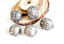 Load image into Gallery viewer, 1 Old silver star burst granulation hallmarked Globe bead from Yemen circa 1930s,Bedouin tribal ,Hand Crafted Silver,Ethnic Jewelry
