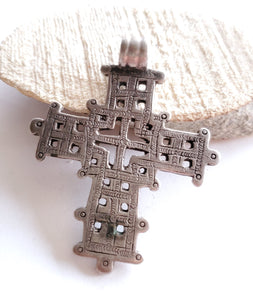 Antique Silver handmade Ethiopian Orthodox Coptic Cross pendant Amulet ,Genuine old pendant ,handmade silver,Ethiopian jewelry