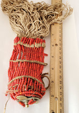 Load image into Gallery viewer, Antique Ethiopian tribal piece red white heart beads adornment ,trade beads, Ethiopian tribal
