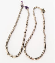 Load image into Gallery viewer, Antique Ethiopian 2 strand of silver Heishi Anklet 1930s ,collectible silver,Ethnic silver Beads ,Jewelry Supplies Beads
