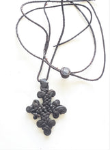 Load image into Gallery viewer, Ethiopian Hand,Crafted Leather,Coptic Cross,Amulet Necklace close up
