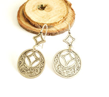 Load image into Gallery viewer, Moroccan Berber Talisman Earrings Tribal sterling silver 925,Hand of Fatima Jewelry,sliver Earrings,Dangle &amp; Drop Earrings,
