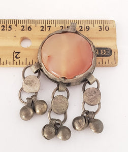 Antique Yemen Silver Ancient Carnelian Pendant dangles pendant,tribal jewelry,Jewish Silver, Yemen filigree, Badyhe Pendant,