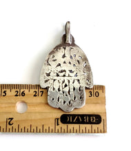 Load image into Gallery viewer, Moroccan Old silver Hand of Fatima Hamsa Pendant silver 925, Amulet,Berber Jewelry,African Jewelry,Moroccan Jewelry,Hand of Fatima Charm,
