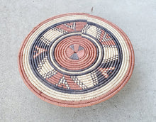 Load image into Gallery viewer, Ethiopian handwoven basket Round wall basket,African Art, Décor Baskets,Wicker Basket ,Flat Basket, Straw Basket ,Wall Boho Decor
