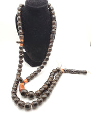 Load image into Gallery viewer, Antique Yemen natural Black Coral Islamic silver Beads, old Black Coral ,Coral necklace ,Islamic Beads ,vintage Coral, Yemen Coral
