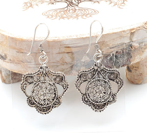 Moroccan Berber Filigree Sterling Silver Dangle Earrings silver 925,Berber Jewelry,sliver Earrings,Dangle & Drop