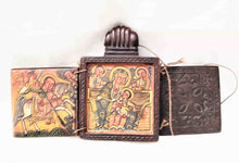 Load image into Gallery viewer, antique Ethiopian Coptic Christian painted Wooden Altar Icon Triptych
