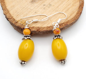 Old African amber silver Earrings Tribal Jewelry,Dangle & Drop Earrings,sliver Earrings,old sliver,sliver Tribal,African Earrings,