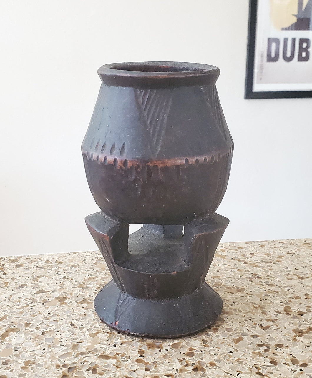 Ethiopian Sculptural Early 20th Century Finely Carved Wood Cup ,African Art Décor,Hand-Carved Wood,Ethiopian Furniture,carved cup