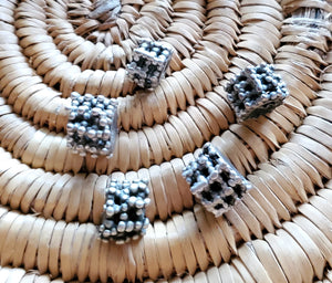 5 Old Silver Spacers Wheel Beads from Yemen circa 1930s