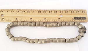 Antique Ethiopian 11''strand of silver Heishi Anklet 1930s ,collectible silver,Ethnic silver Beads ,Jewelry Supplies Beads
