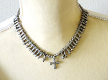 Load image into Gallery viewer, Old Ethiopian Telsum Silver Phallic Pendants cross Necklace,Hand Crafted, Ethiopian Telsum,african Silver, ethiopian jewelry
