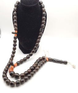 Antique Yemen natural Black Coral Islamic silver Beads, old Black Coral ,Coral necklace ,Islamic Beads ,vintage Coral, Yemen Coral