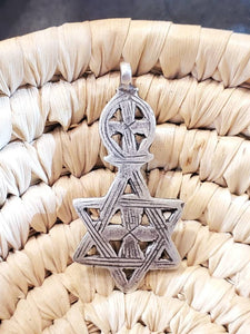 Ethiopian 925 silver Star of david pendant, silver Star ,silver Jewelry, Ethiopian Jewelry, Handcrafted pendant