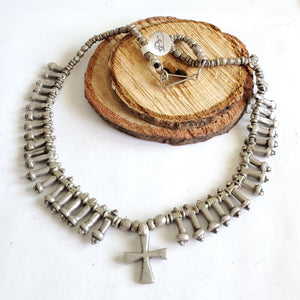 Old Ethiopian Telsum Silver Phallic Pendants cross Necklace,Hand Crafted, Ethiopian Telsum,african Silver, ethiopian jewelry