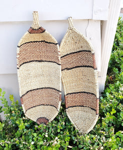 Ethiopian Handmade Woven Gambela Basket Canoe-Shaped